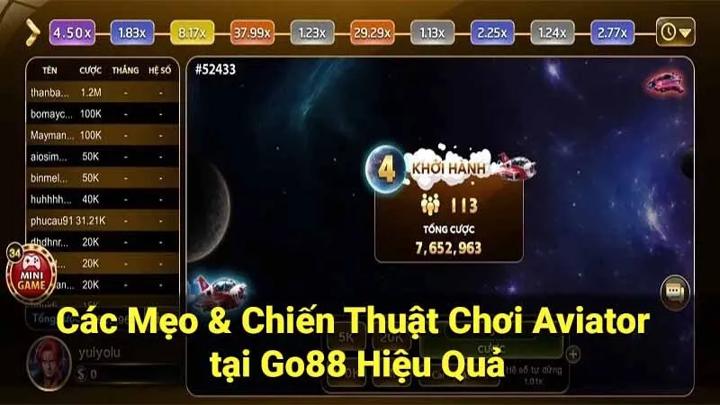 Các Mẹo & Chiến Thuật Chơi Aviator tại Go88 Hiệu Quả