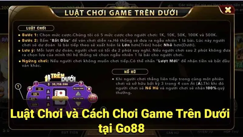 Luật Chơi và Cách Chơi Game Trên Dưới tại Go88