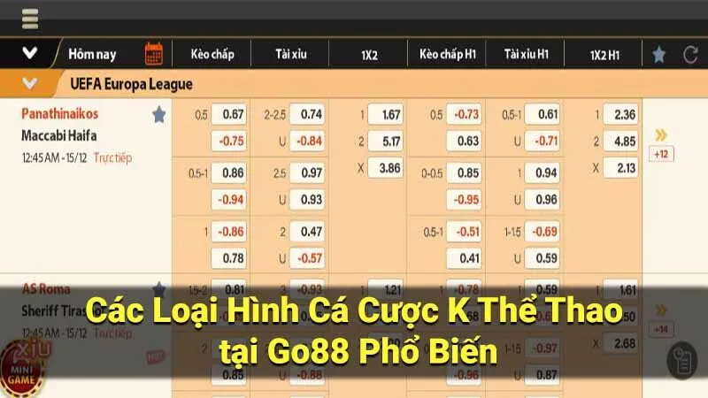 Các Loại Hình Cá Cược K Thể Thao tại Go88 Phổ Biến