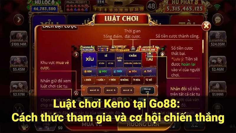 Luật chơi Keno tại Go88: Cách thức tham gia và cơ hội chiến thắng