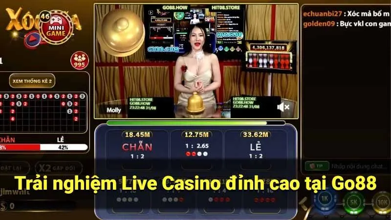 Trải nghiệm Live Casino đỉnh cao tại Go88