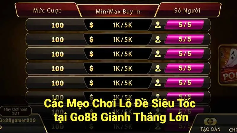 Các Mẹo Chơi Lô Đề Siêu Tốc tại Go88 Giành Thắng Lớn