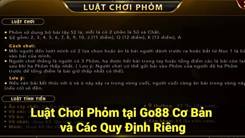 Luật Chơi Phỏm tại Go88 Cơ Bản và Các Quy Định Riêng