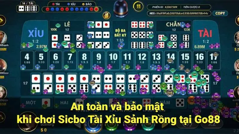 An toàn và bảo mật khi chơi Sicbo Tài Xỉu Sảnh Rồng tại Go88