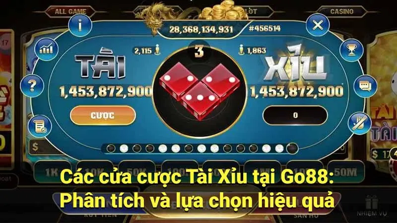  Các cửa cược Tài Xỉu tại Go88: Phân tích và lựa chọn hiệu quả